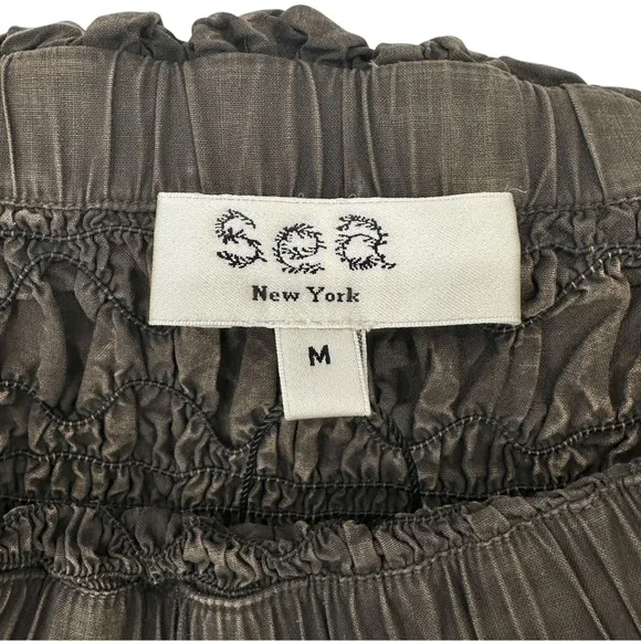 NWT Sea New York Juni Garment Dye Brown Smocked Bodice Off Shoulder Midi Dress - Picture 11 of 15